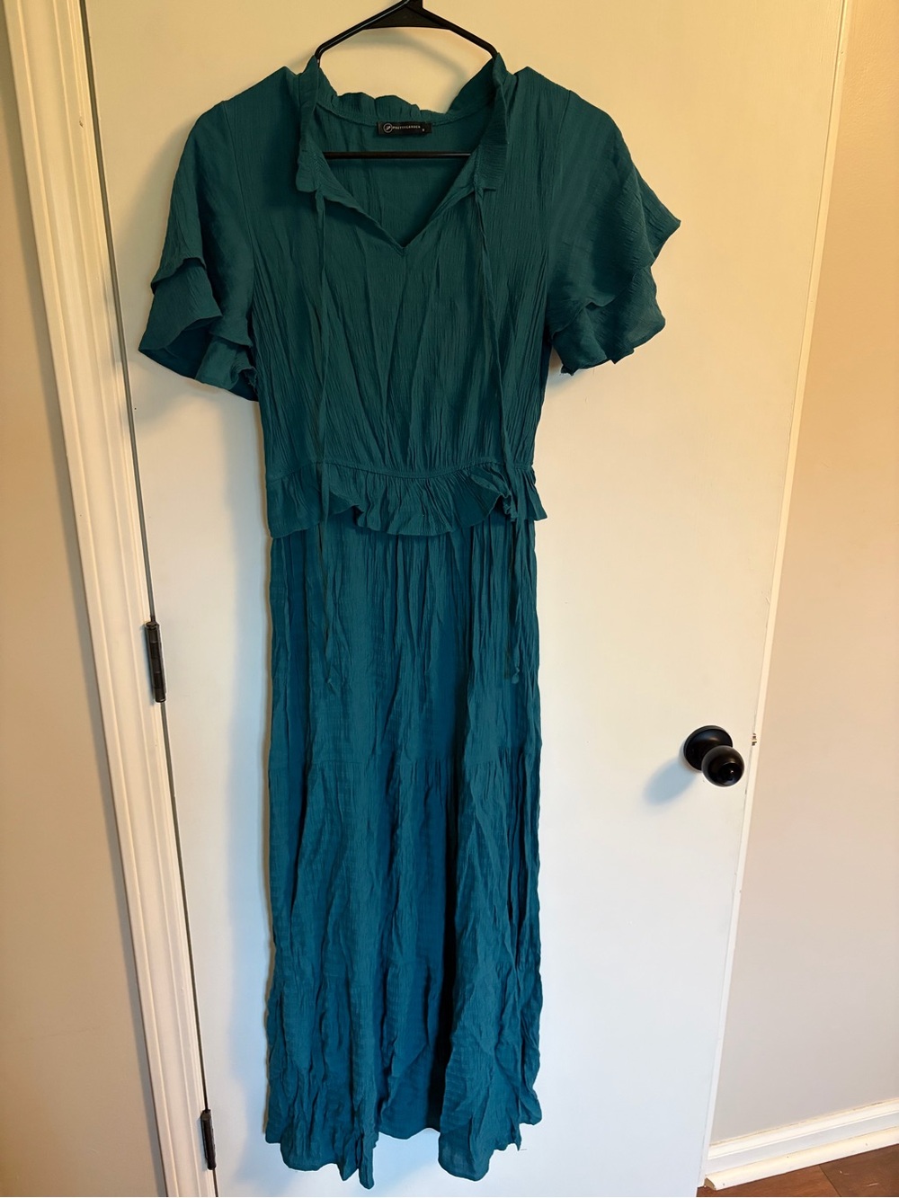 Teal Ruffled Maxi Dress - Lightweight Women's Summer Dress
